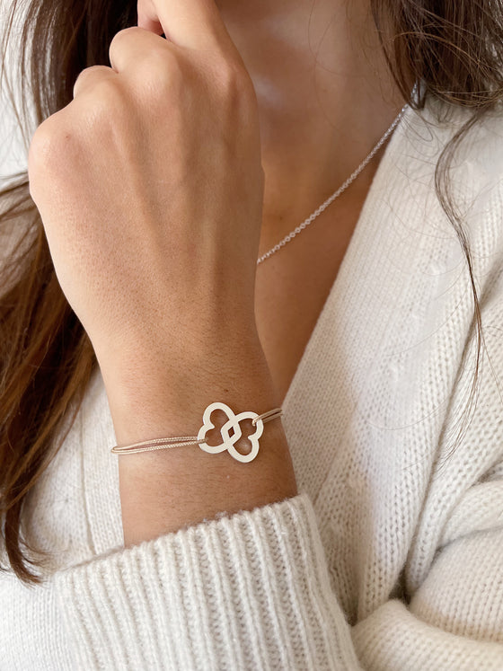Bracelet Héraclès beige argenté