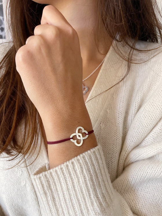 Bracelet Héraclès bordeaux argenté