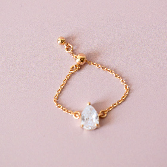 Bague chaîne ajustable transparente