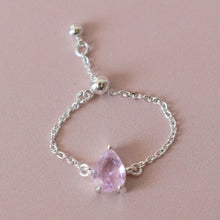  Bague chaîne ajustable rose
