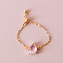  Bague chaîne ajustable rose