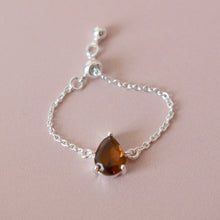  Bague chaîne ajustable marron