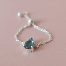  Bague chaîne ajustable bleu