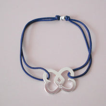 Bracelet Héraclès bleu marine argenté