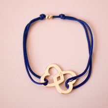  Bracelet HÉRACLÈS bleu marine doré
