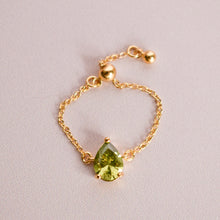  Bague chaîne ajustable vert