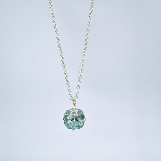 Collier ISIDORE | Cristal bleu azur argenté
