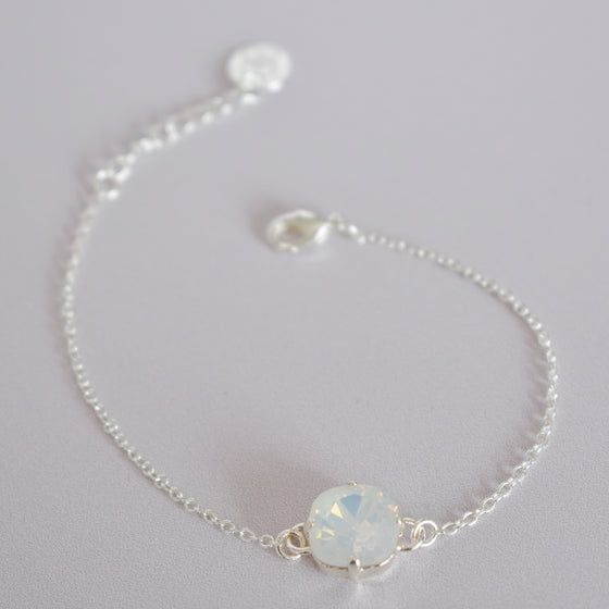 Bracelet OPALE | Cristal nacre argenté