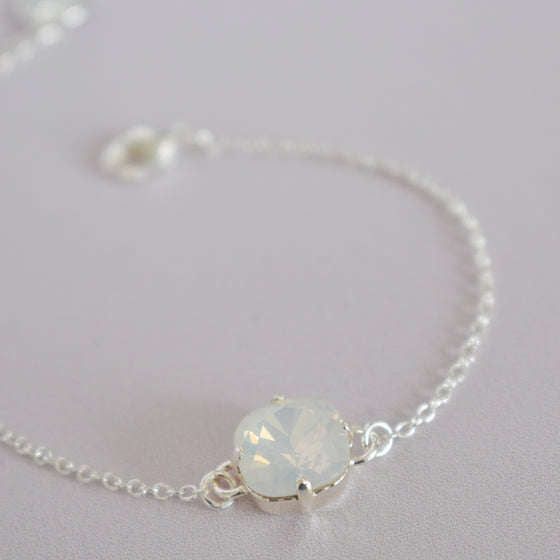 Bracelet OPALE | Cristal nacre argenté