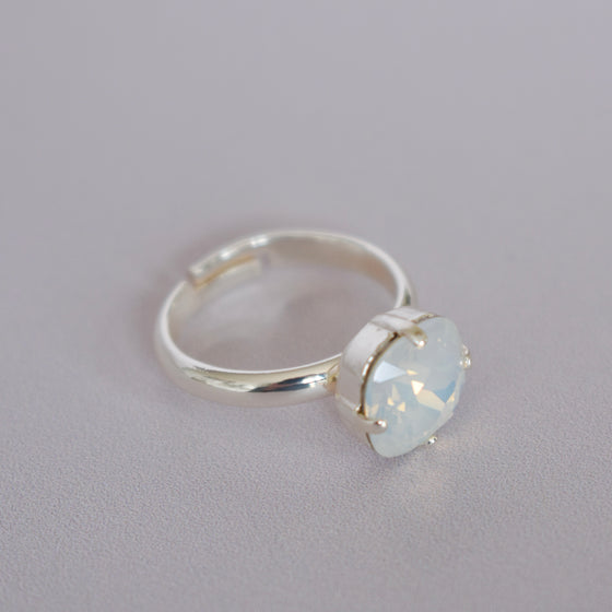 Bague ARIANE | Cristal nacre argenté