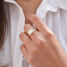  Bague ARIANE | Cristal nacre argenté