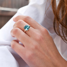  Bague ARIANE | Cristal bleu océan argenté