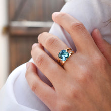  Bague CÉLESTINE | Cristal bleu océan