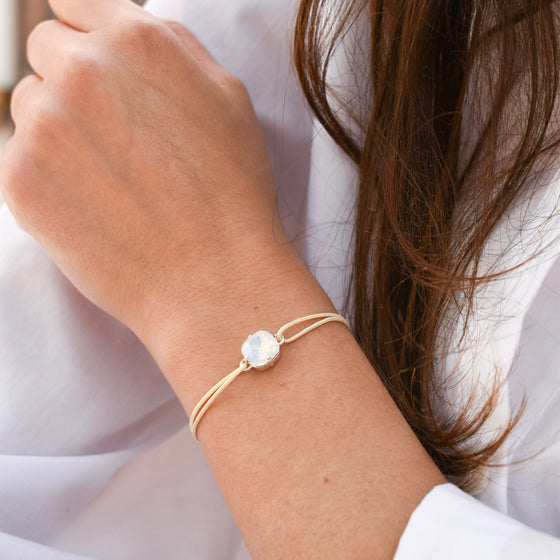 Bracelet VESPER | Cristal nacre argenté