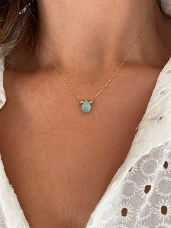 Collier goutte Amazonite