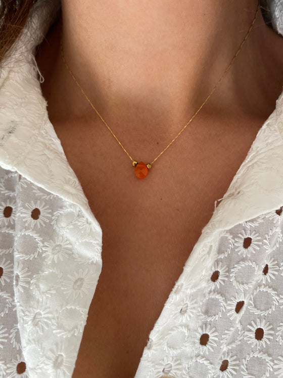 Collier goutte Cornaline