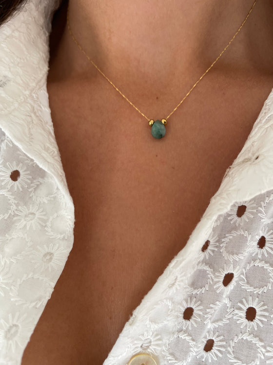 Collier goutte Émeraude