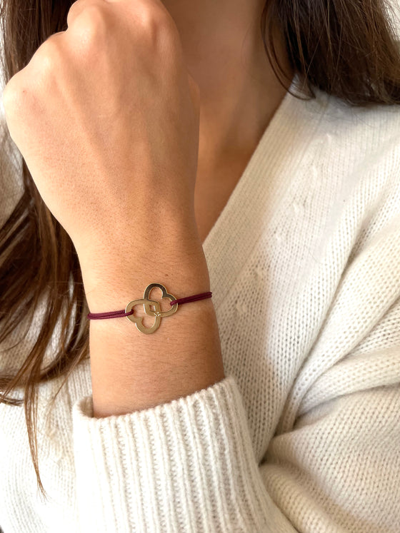 Bracelet Héraclès bordeaux doré