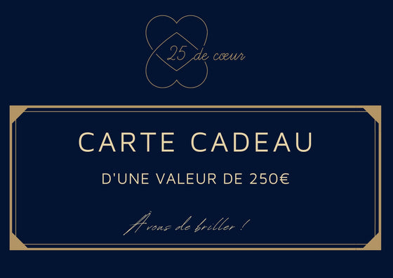 Cartes cadeaux 25 de cœur (+ d'options)