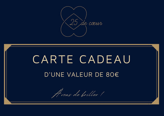 Cartes cadeaux 25 de cœur (+ d'options)