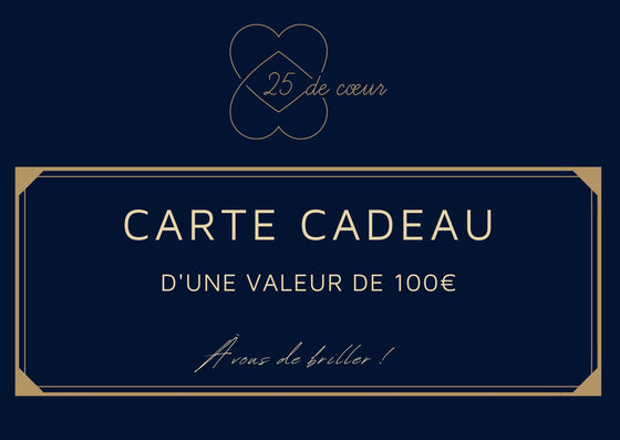 Cartes cadeaux 25 de cœur (+ d'options)